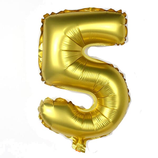 Цифра F "Золото, 5" 16"