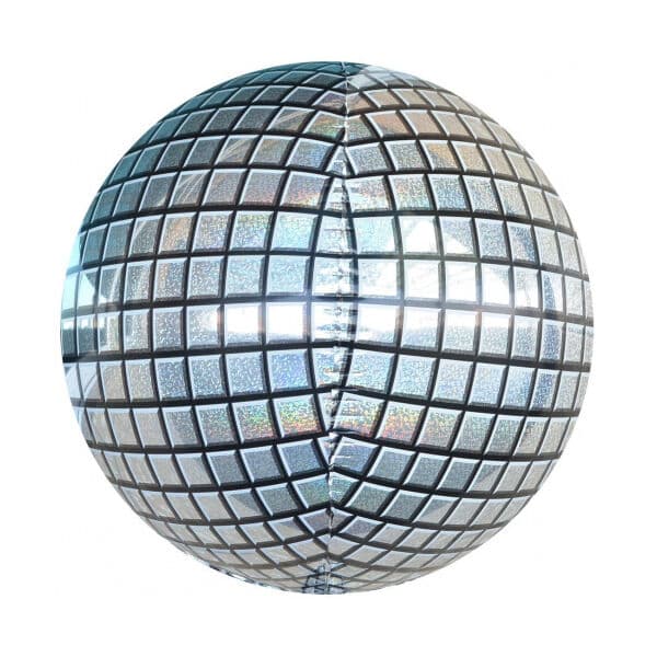 F Сфера 3D, Диско, Серебро, Голография, 22"