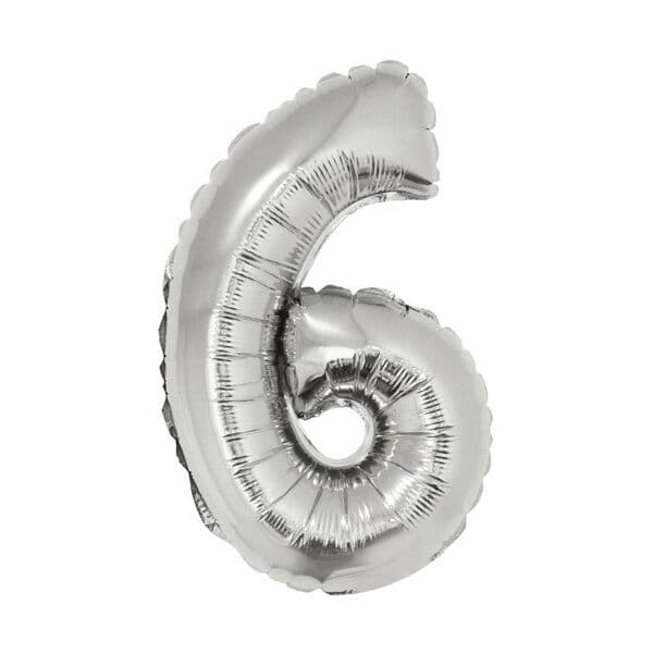 Цифра F "Серебро, 6" 16"